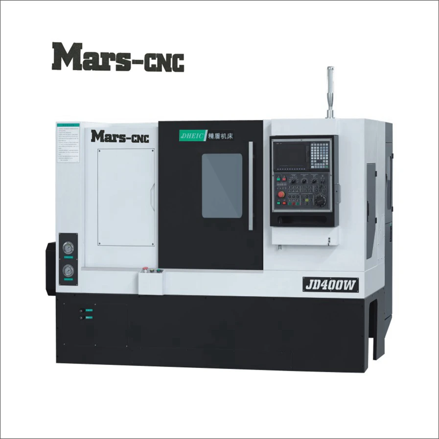 Slant Bed Cnc Lathe Machine Rel Talian Pemotongan Berat JD400W